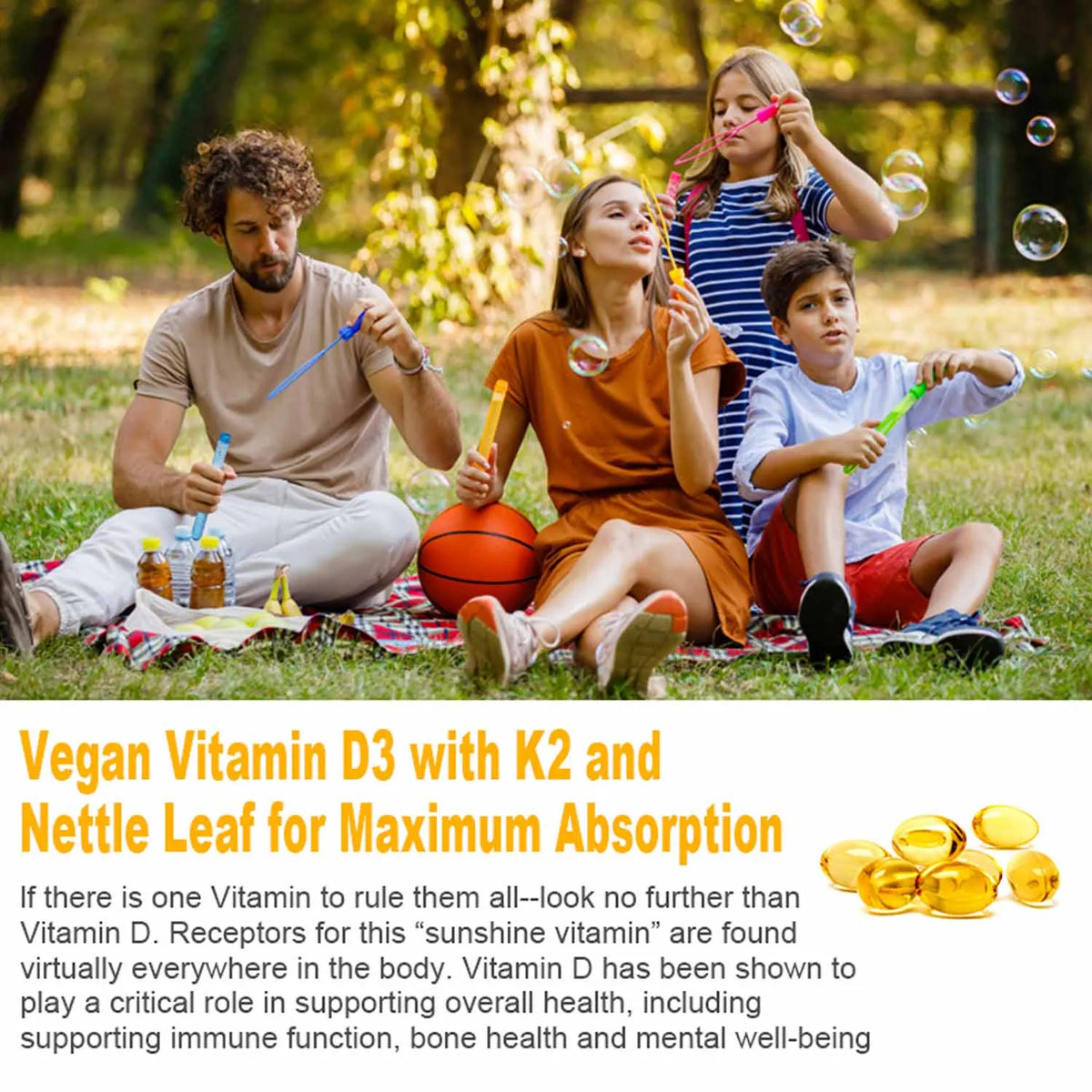 Vitamin D3 K2 Capsules for Bone Health and Calcium Metabolism