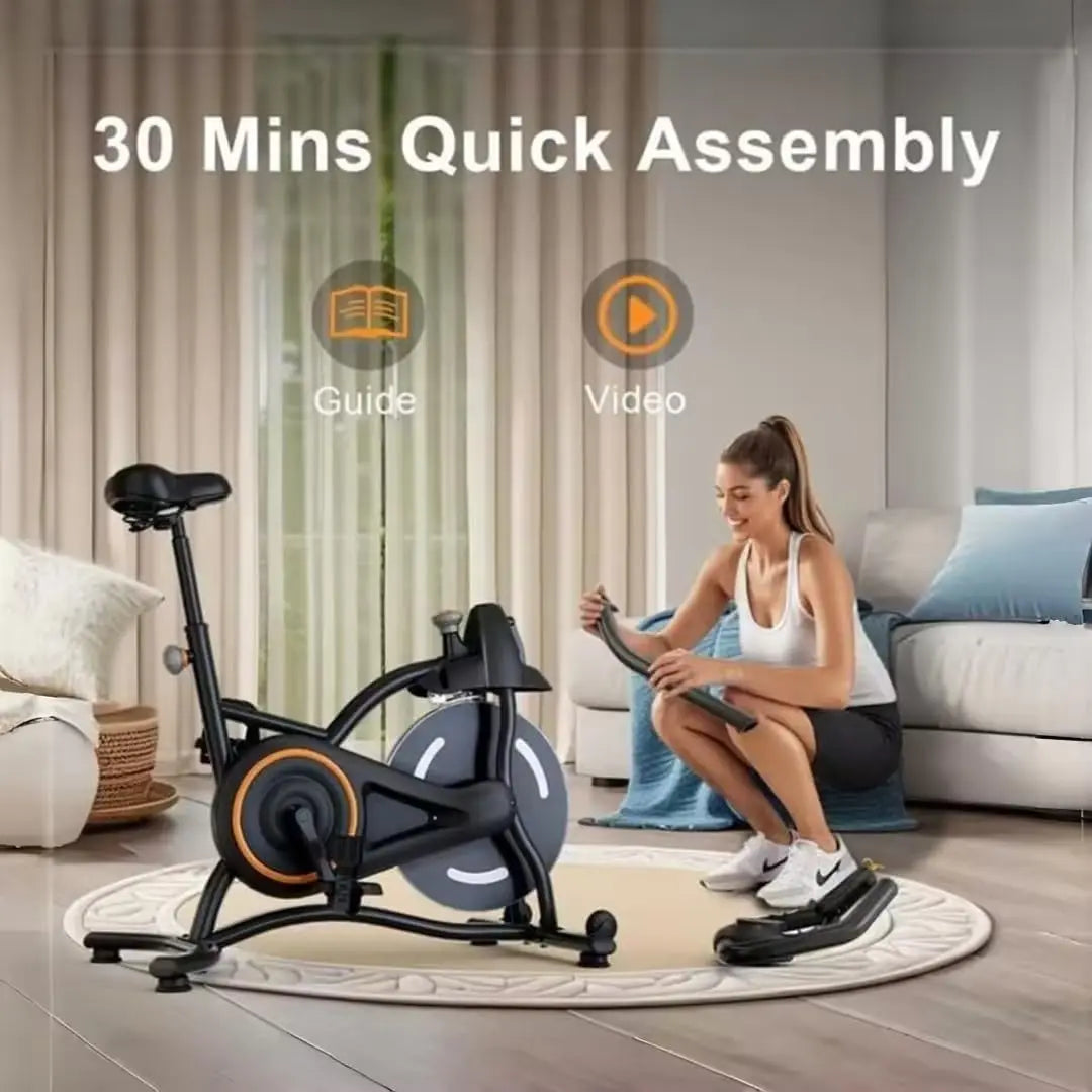 Indoor Spinning Exercise Bike With Adjustable Resistance And Display