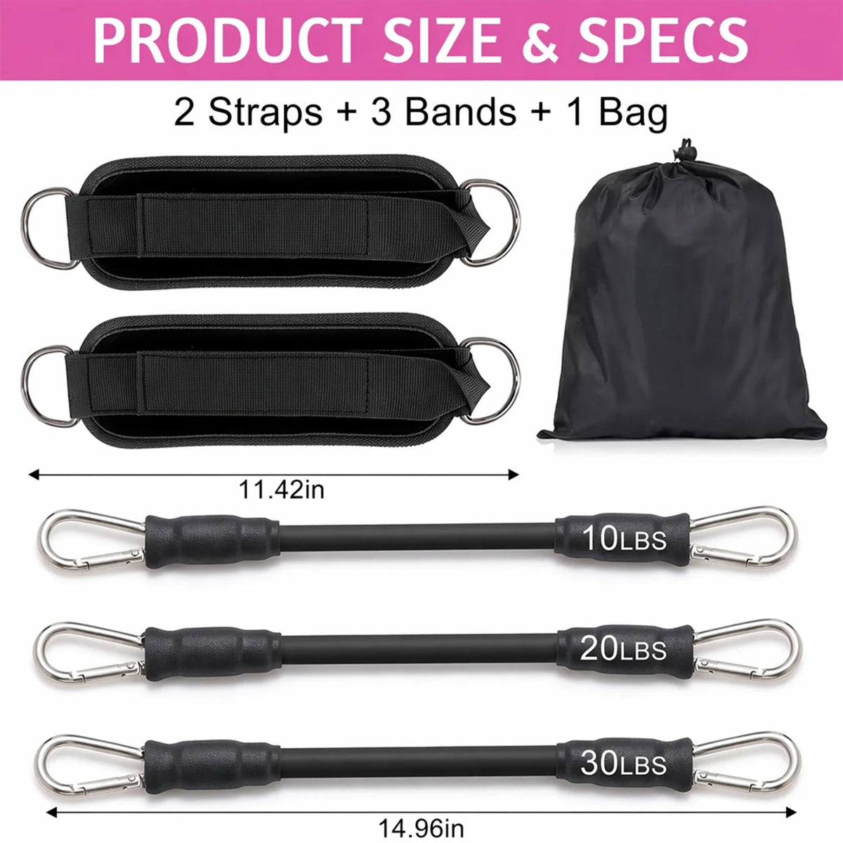 Upgrade Multifunction Pedal Resistance Band Workout Set, Elastic Pull Rope with Handles, Door Anchor & Foot Loops, Full‑Body Home Fitness Training Kit for Abdomen Waist Arm Leg, Pilates Equipment with Storage Bag