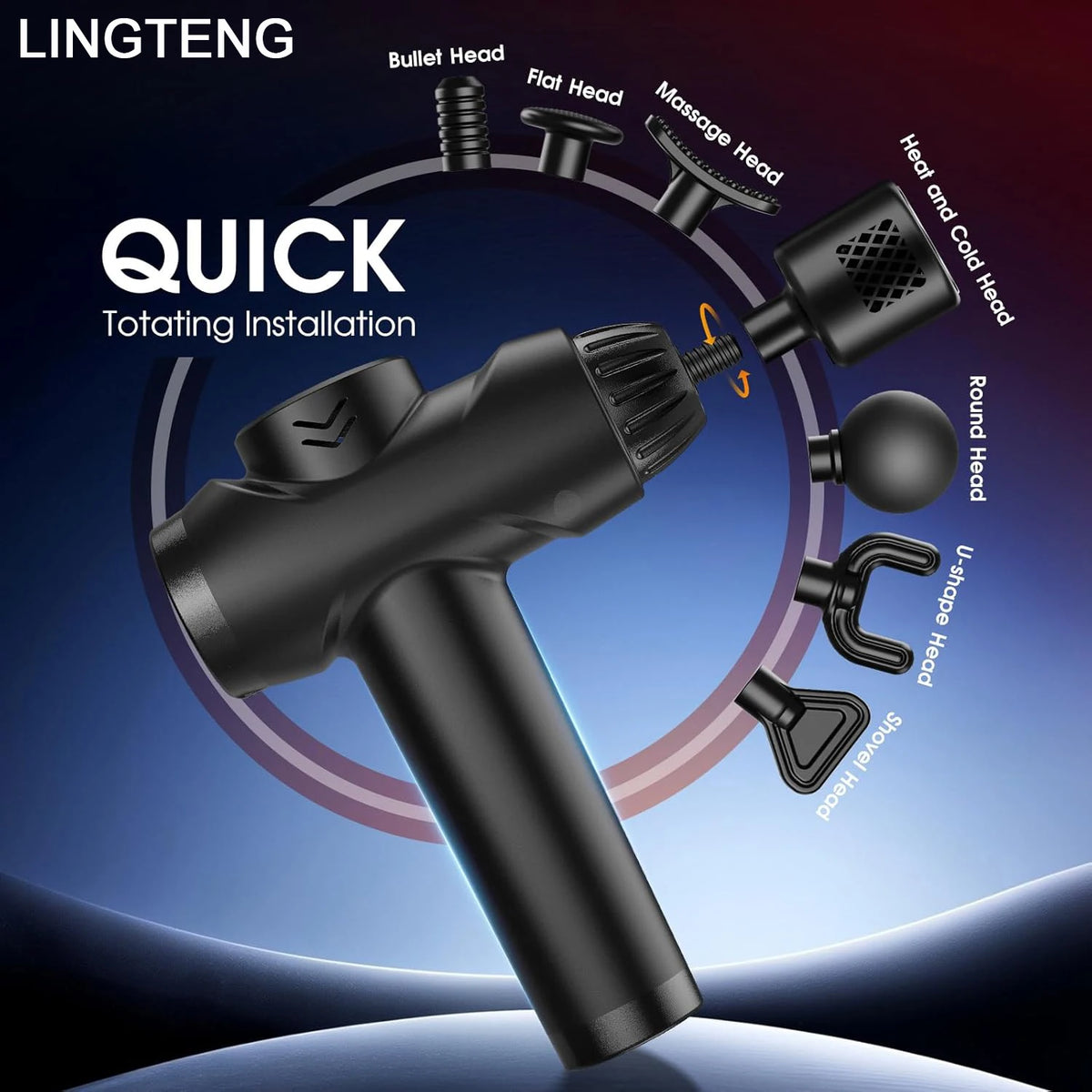 LINGTENG Hot And Cold Deep Tissue Percussion Massage Gun