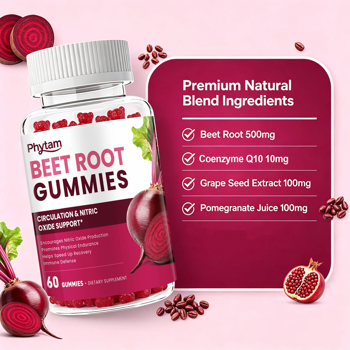 Phytam Charge Beetroot Supplement for Antioxidant Daily Wellness Support