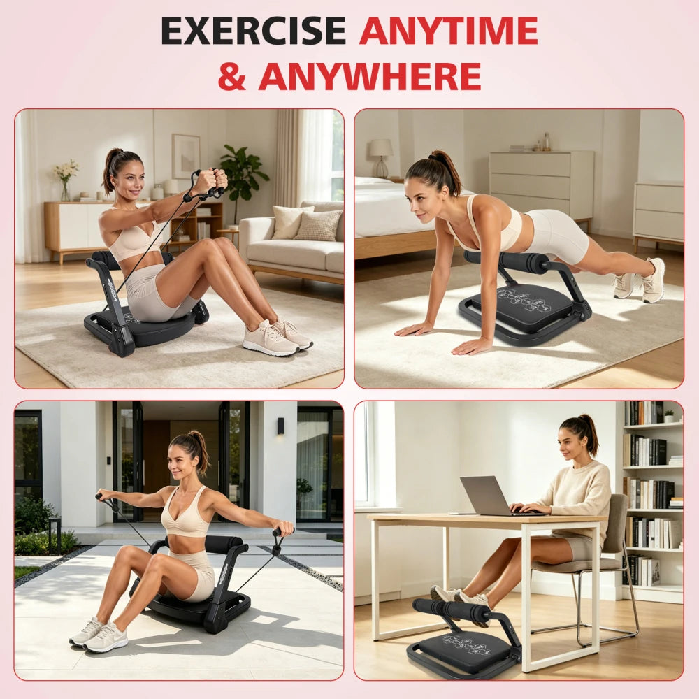Abdominal Core Trainer Machine  with Resistance Bands for Home Gym Ab Workout Strength Training Equipment