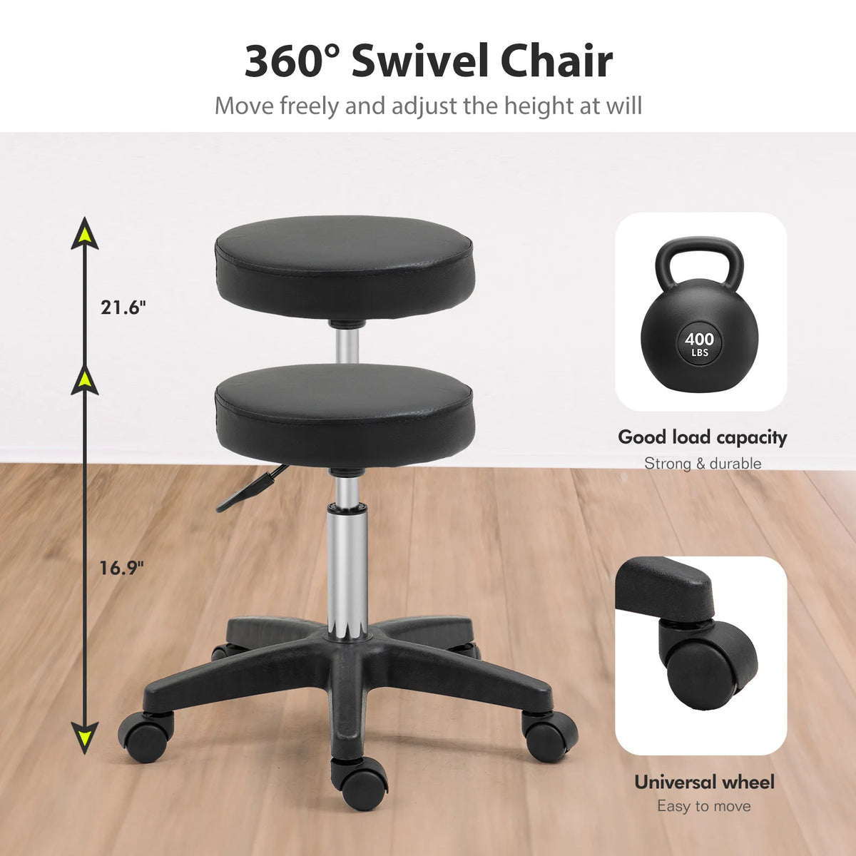 Adjustable Three Section Massage Table with Hydraulic Stool and Trays