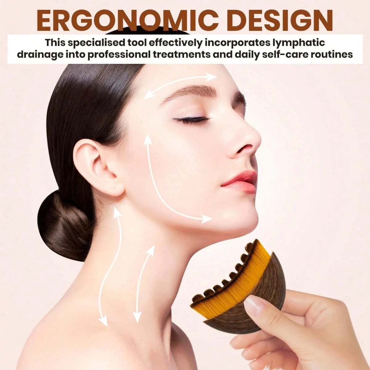 Lymphatic Contour Face Brush for Jawline Sculpting and Facial Massage