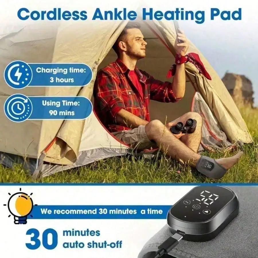 Rechargeable Heated Ankle And Foot Massager For Soothing Relief