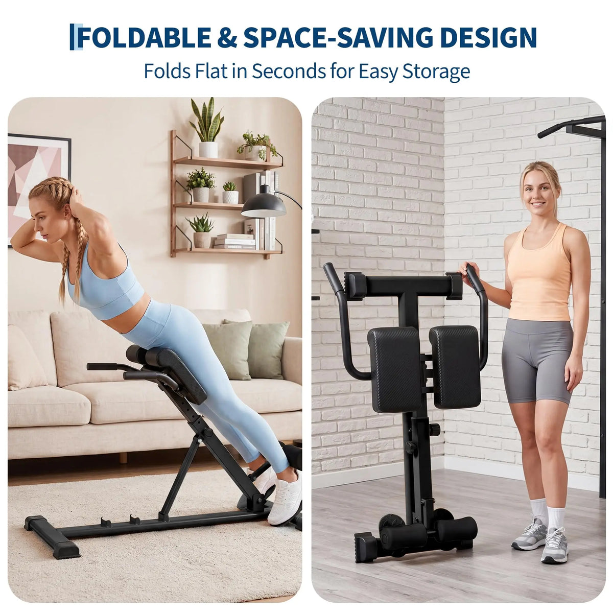 HiMISS Adjustable Roman Chair Hyperextension Bench for Core Training