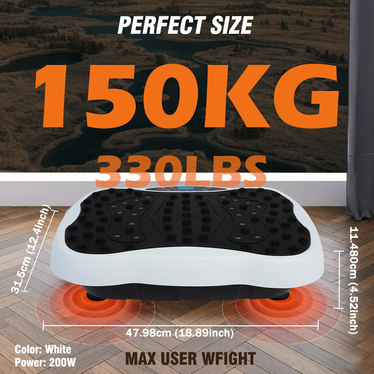 Vibration Plate Exercise Machine Full-Body with Resistance Bands Remote Control BL for Home Fitness Weight Loss Fat Burning