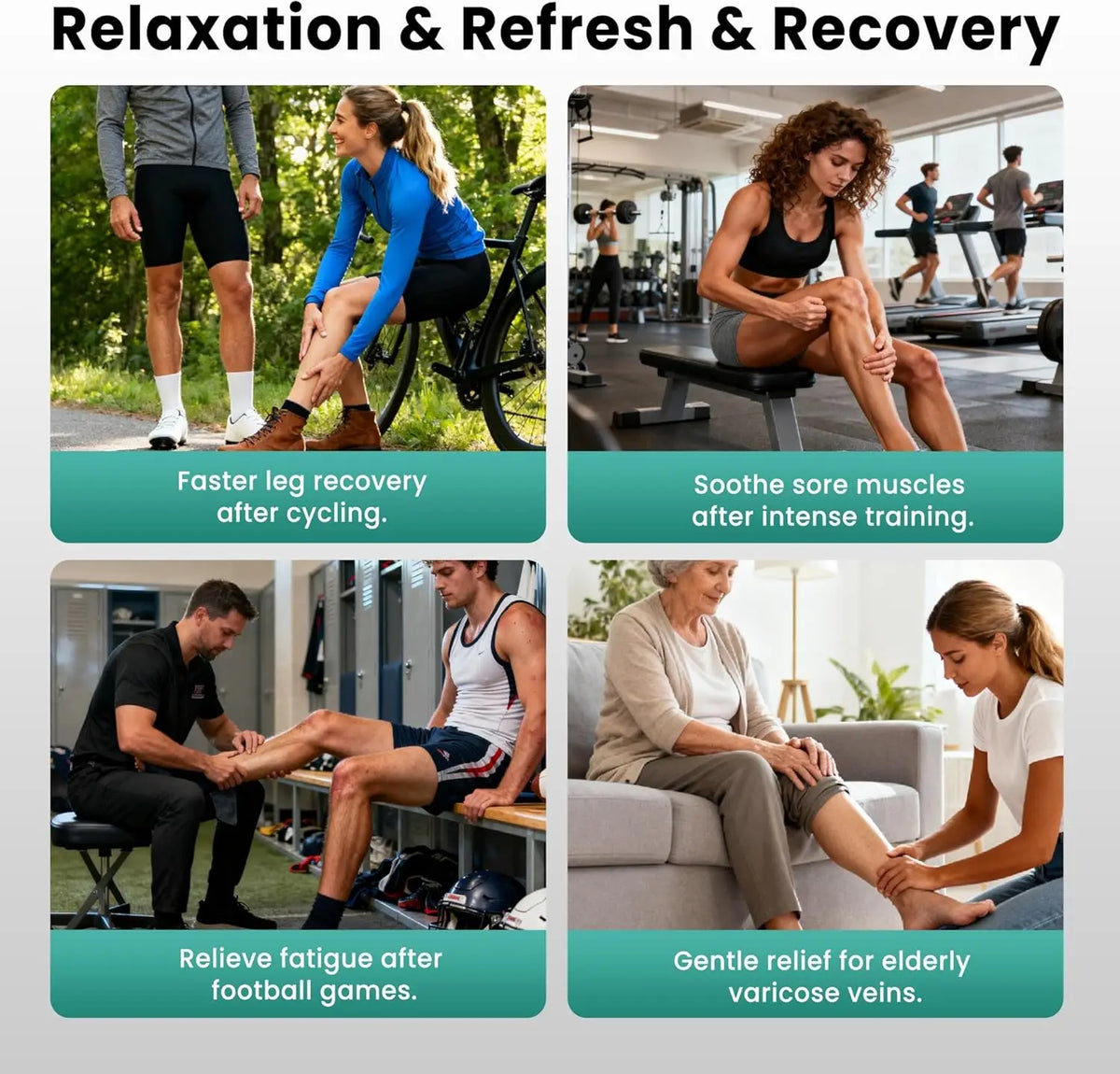Heated Air Compression Leg Massager For Circulation And Pain Relief