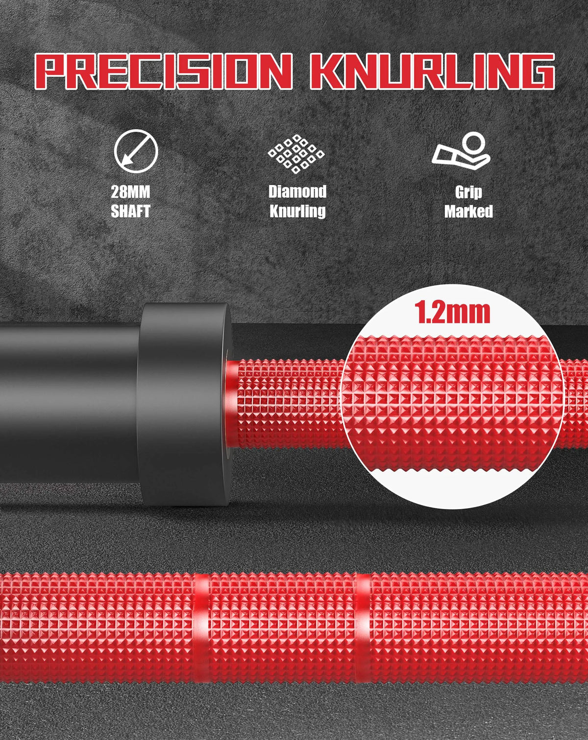 HiMISS Strength Training Barbell for Squats Deadlifts and Presses