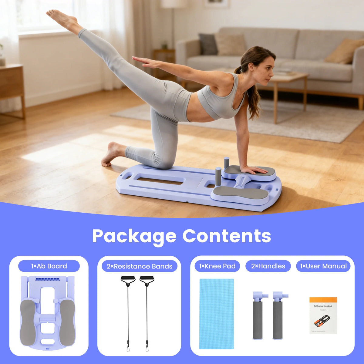 Multifunctional Foldable Pilates Ab Board for Core Strength Training