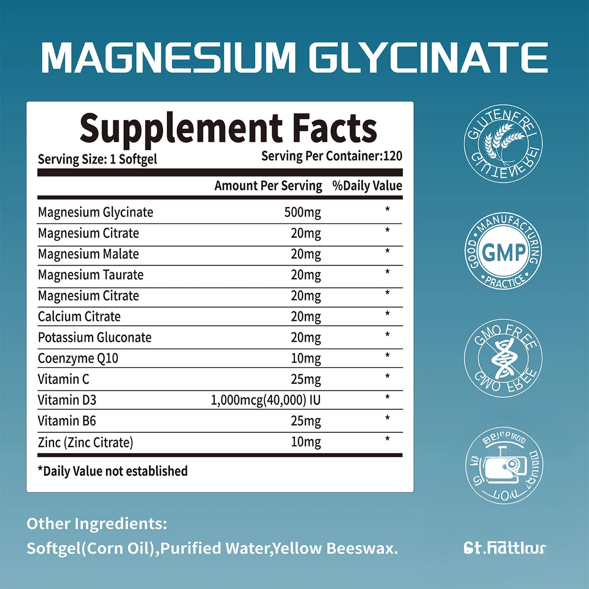 Magnesium Glycinate Supplement for Nervous System and Muscle Health