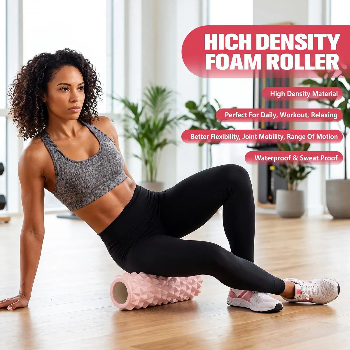12-Inch 30cm EVA Foam Roller for Deep Tissue Massage Trigger Point Muscle Soreness Relief Yoga Pilates Exercise Roller Home Gym Fitness Workout Equipment Body Recovery