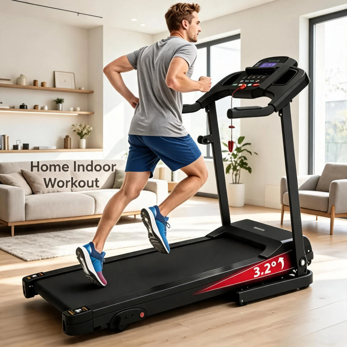 FYC Foldable Treadmill with Manual Incline for Home Cardio Workouts