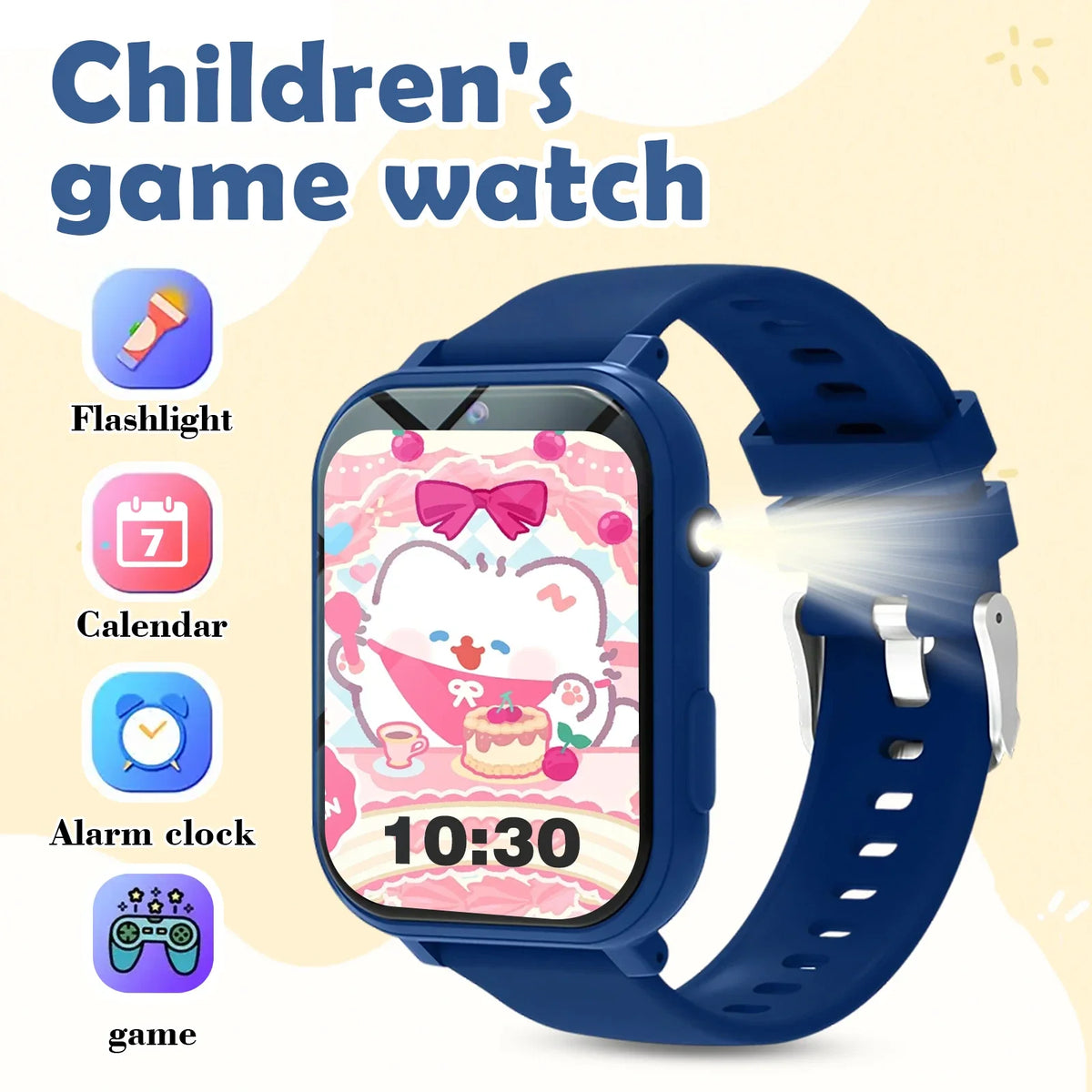 Kids Games Smart Watch 18 Games Camera Waterproof Flashlight Sleep Monitoring For Birthday Holiday Gift Boy Girl Children