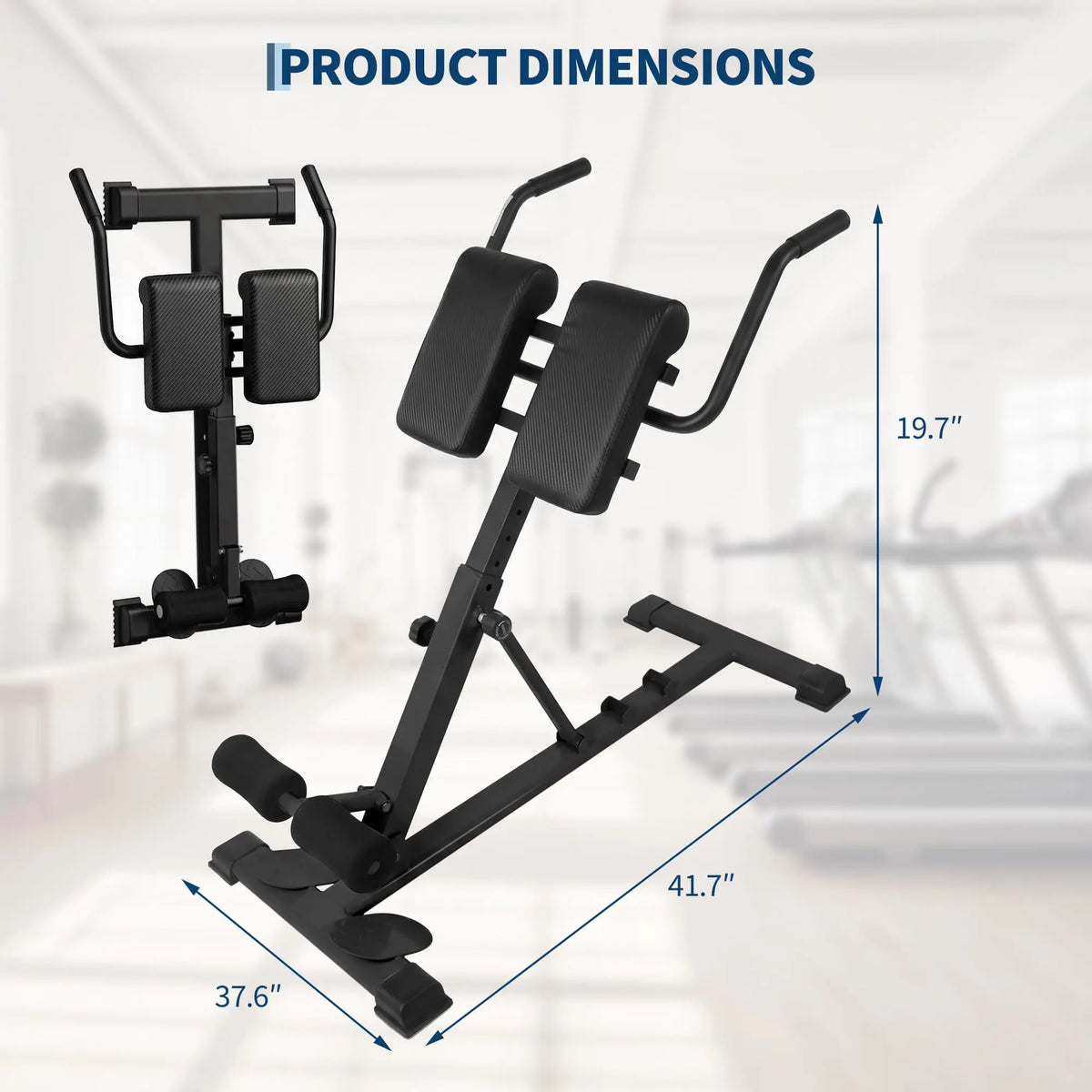 HiMISS Adjustable Roman Chair Hyperextension Bench for Core Training