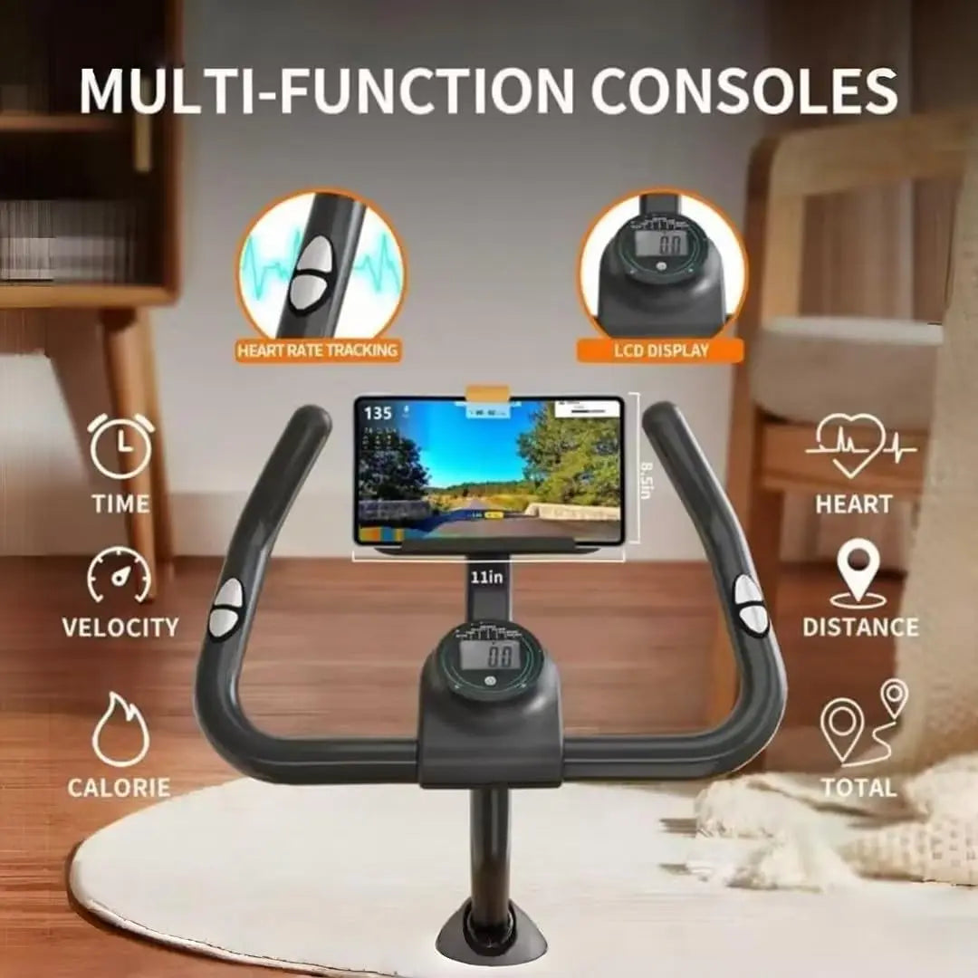 Indoor Spinning Exercise Bike With Adjustable Resistance And Display