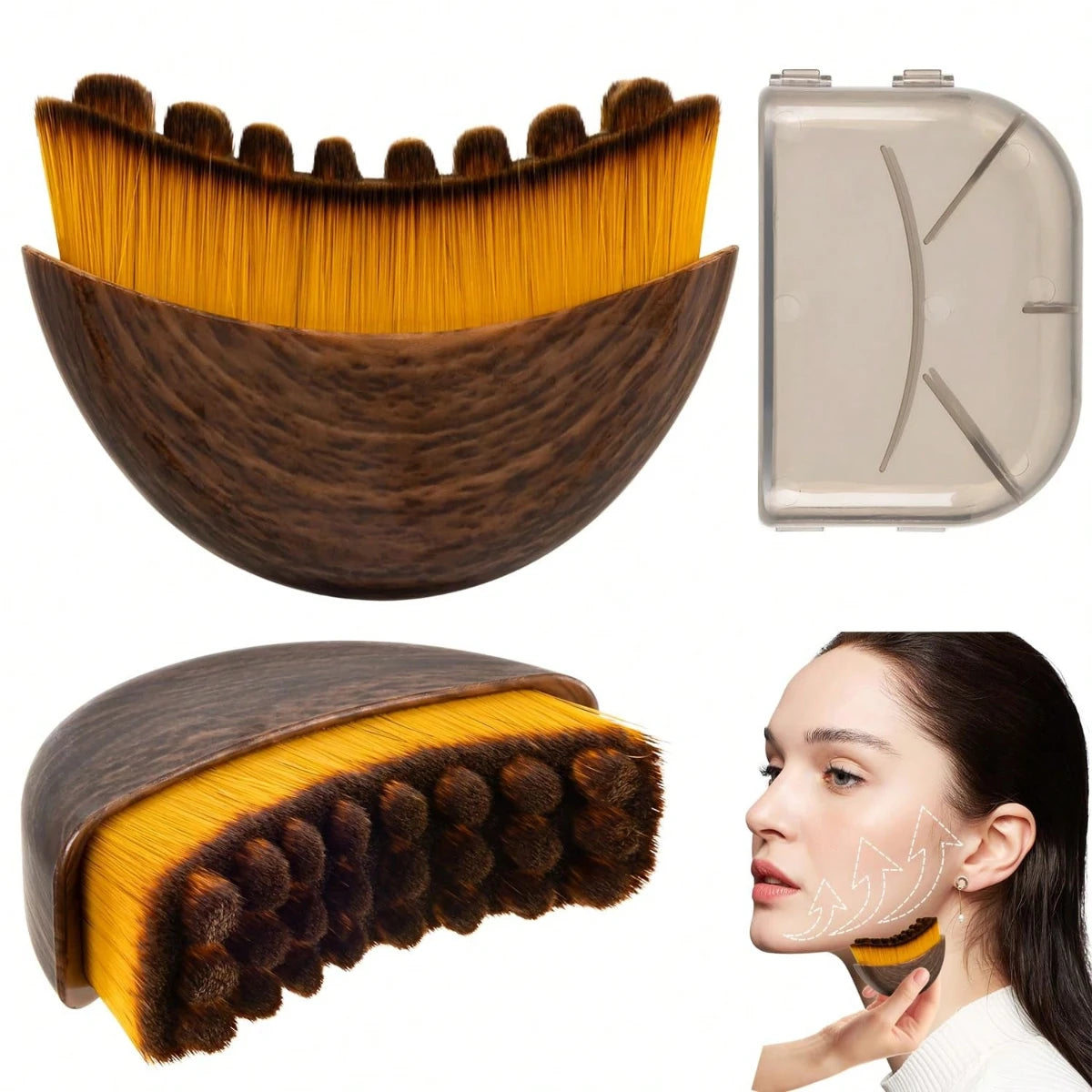 Lymphatic Contour Face Brush for Jawline Sculpting and Facial Massage