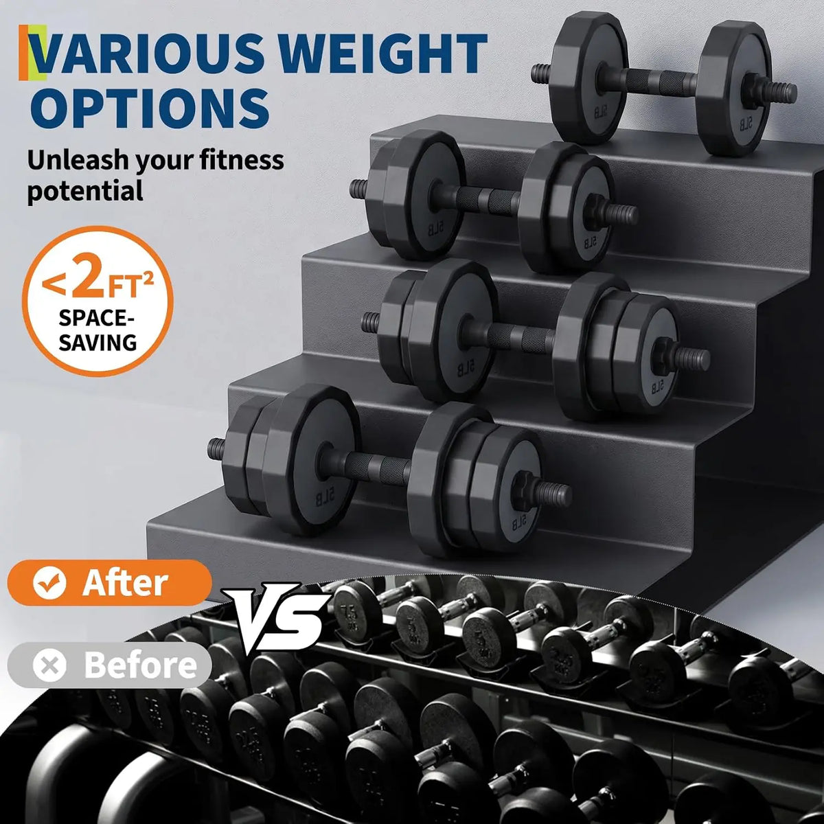Adjustable Dumbbell Set for Strength Training and Home Workouts
