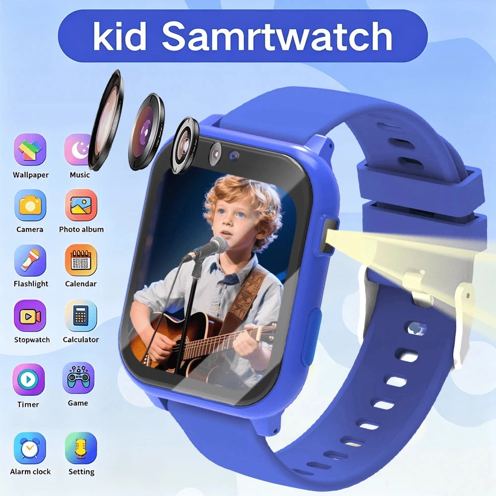 Kids Games Smart Watch 18 Games Camera Waterproof Flashlight Sleep Monitoring For Birthday Holiday Gift Boy Girl Children