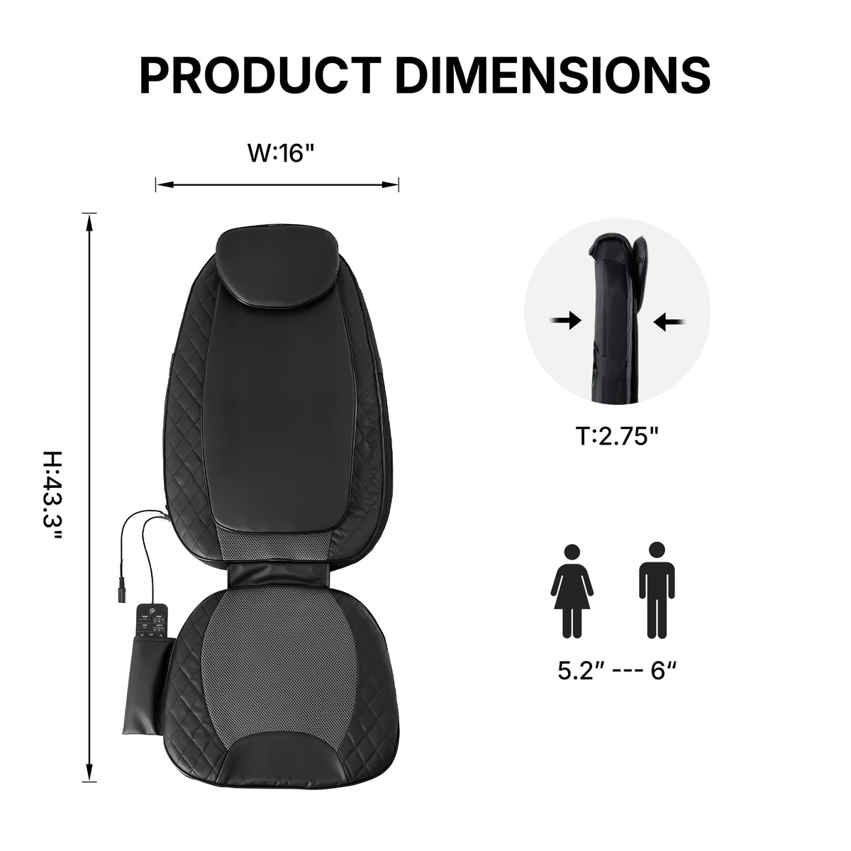 MCQ Heated Electric Back Massager For Home Office And Car