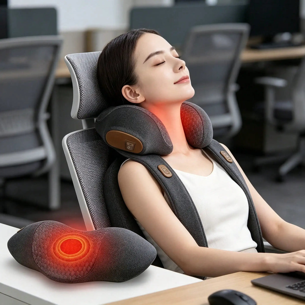 Portable USB Neck Massage Cushion With Ergonomic Comfort Design