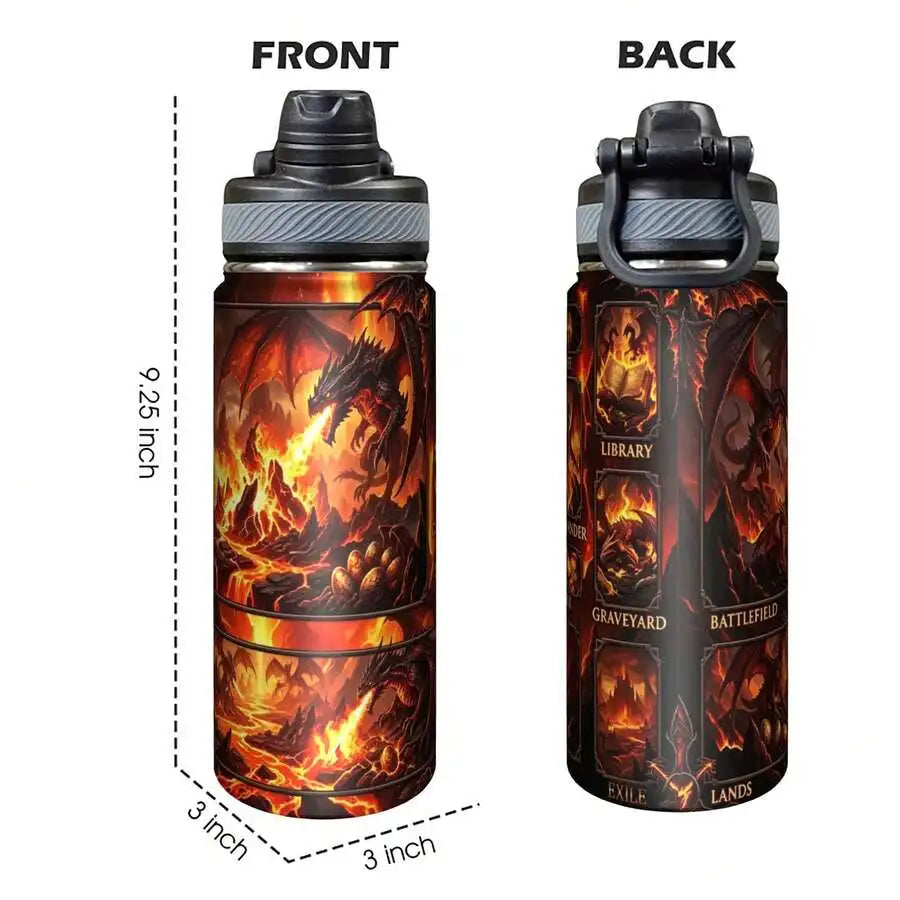 Raid Themed Insulated Water Bottle With Straw And Spout Lid