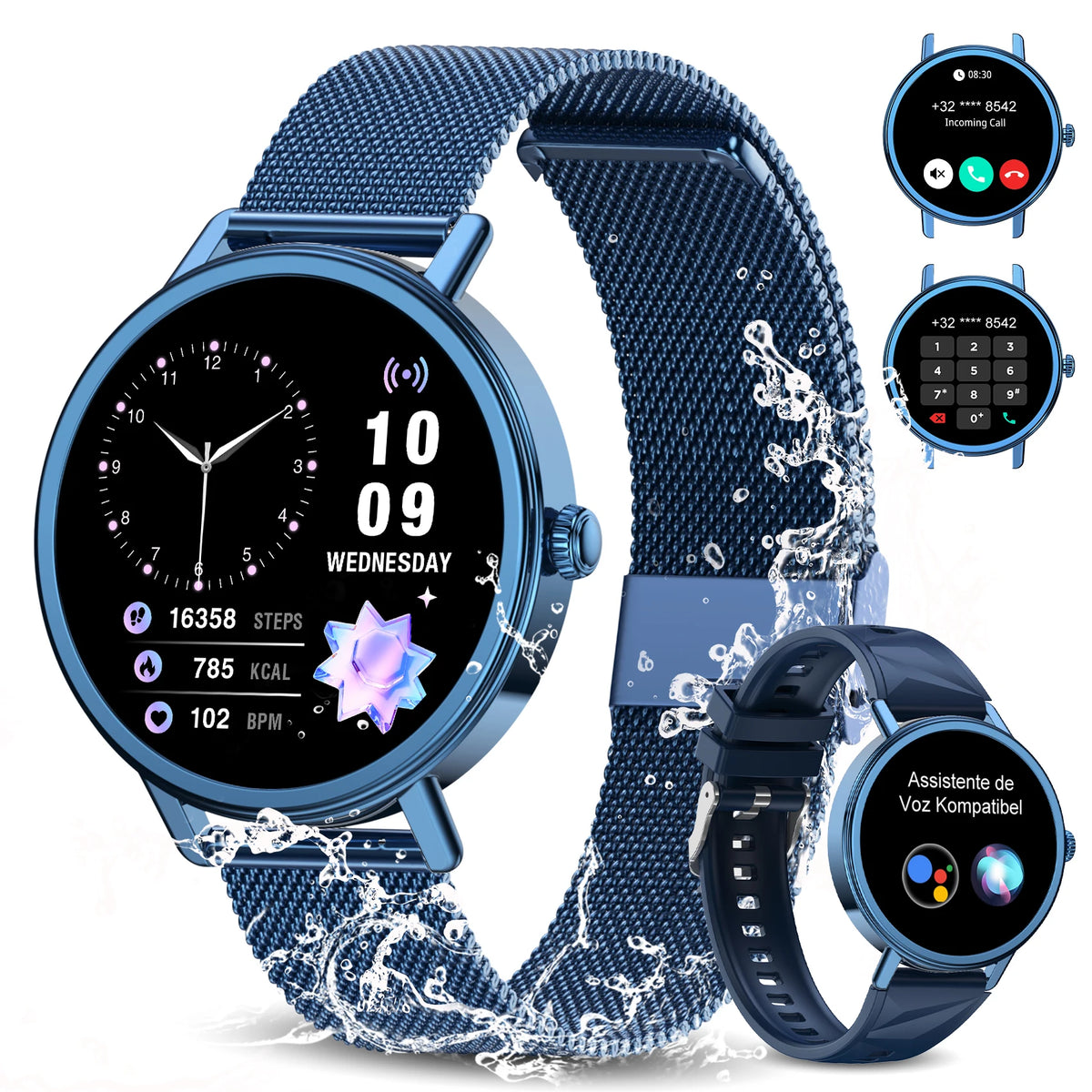 Blackview Smart Watches for Women Android iOS HD Screen Fitness Tracker with Heart Rate IP68 Waterproof Smartwatch Compatible With iPhone Huawei Xiaomi