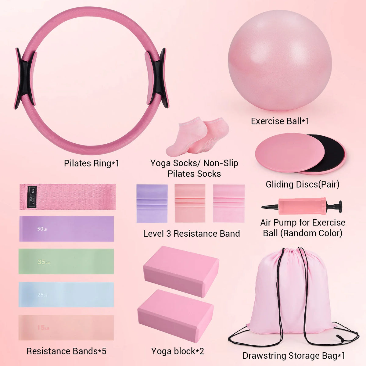 GAOMON 17-in-1 Pilates Ring Kit for Full-Body Home Workouts