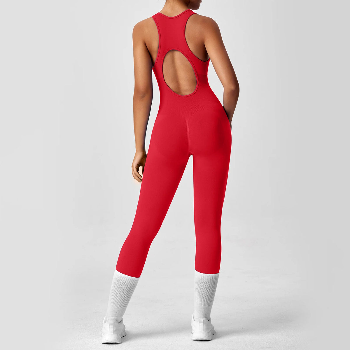 DPSTGYM Seamless V Back Yoga Bodysuit With Tummy Control