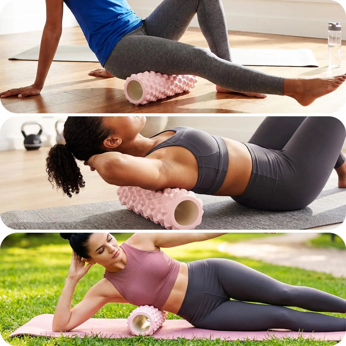 12-Inch 30cm EVA Foam Roller for Deep Tissue Massage Trigger Point Muscle Soreness Relief Yoga Pilates Exercise Roller Home Gym Fitness Workout Equipment Body Recovery