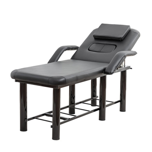 Professional Massage Table with Removable Headrest and Storage Shelf