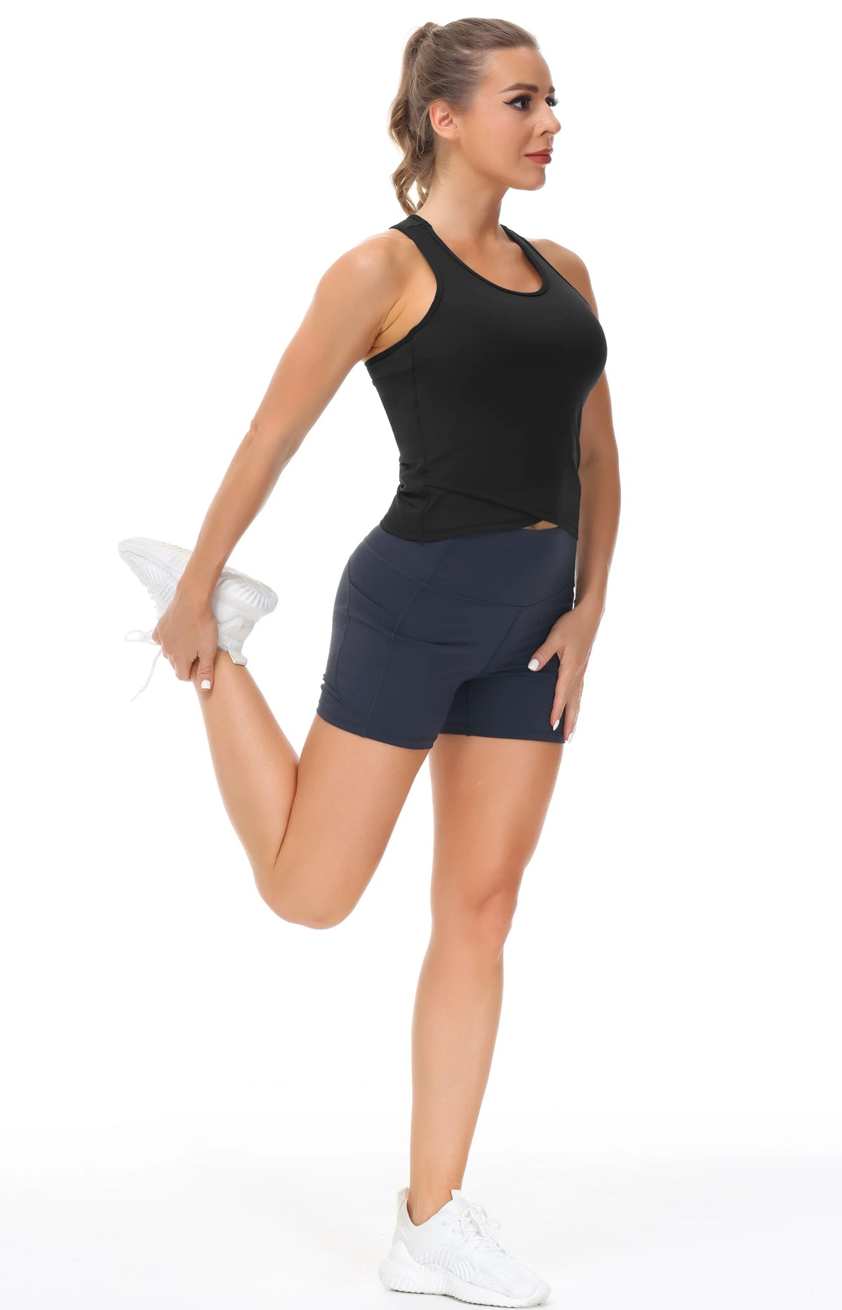 THE GYM PEOPLE Womens' Racerback Workout Tank Tops with Built in Bra Sleeveless Slim Fit