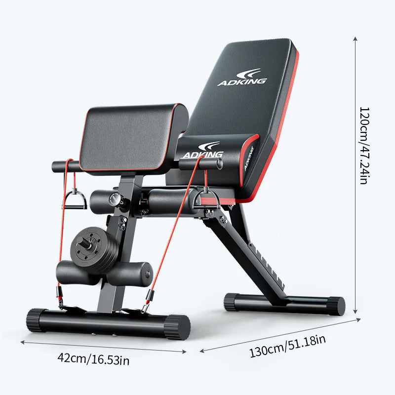 Fully Foldable Adjustable Fitness Bench, Exercise Use Fitness Dumbbell Bench, Multi-Functional Roman Chair, Inclined Bench