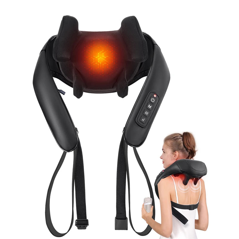 MASGRE Cordless Shiatsu Neck And Back Massager With Heat