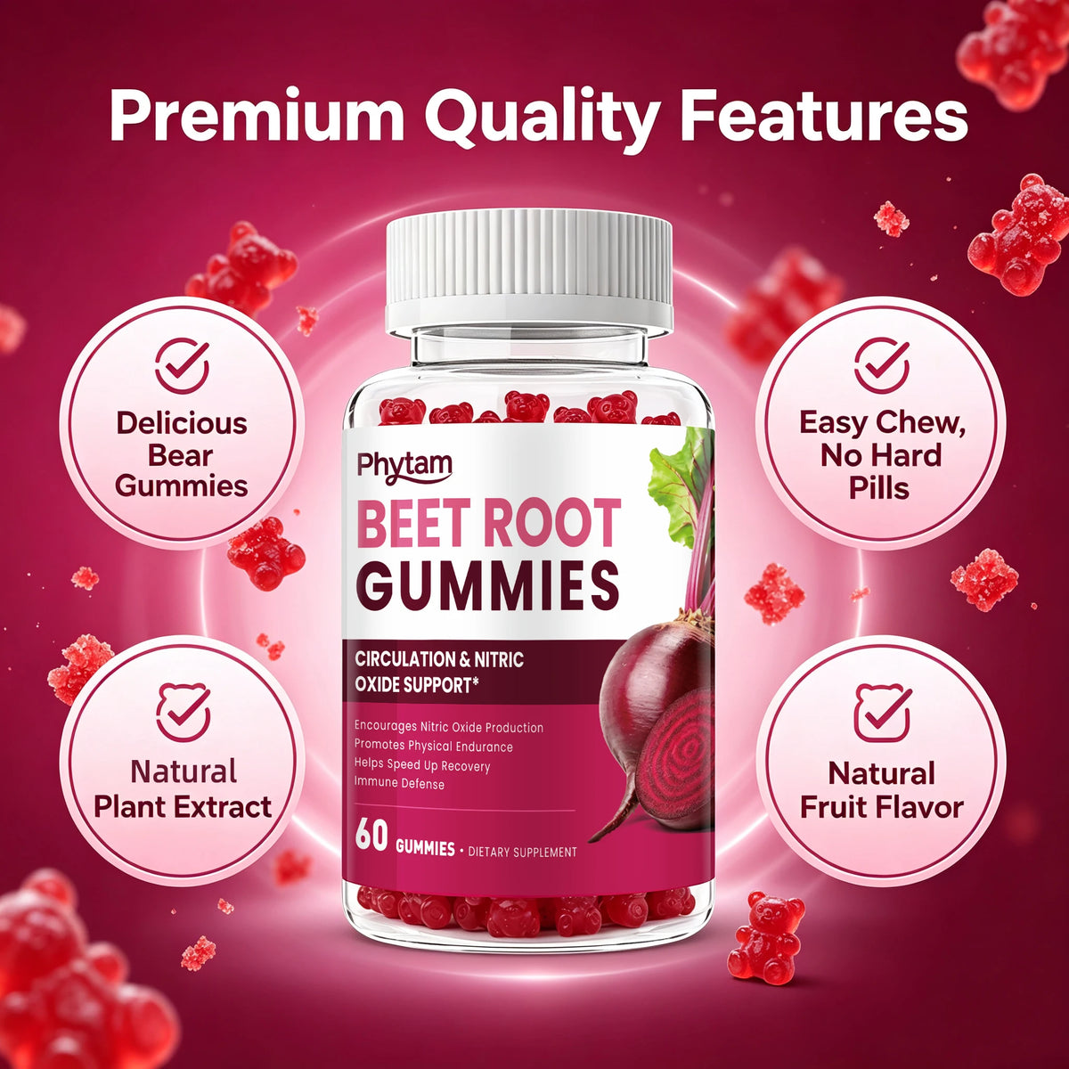 Phytam Charge Beetroot Supplement for Antioxidant Daily Wellness Support