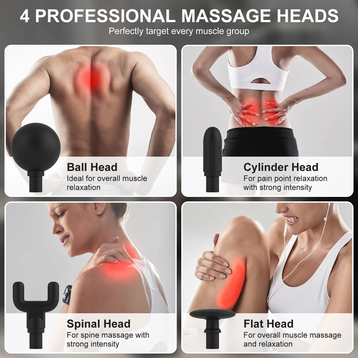2026 New 8-in-1 Long-Handle Massage Gun. Relieves Back and Full-Body Muscle Tension. 6 Speeds & 3 Massage Modes for Deep Tissue Relaxation. Long-Lasting Battery, USB Charging, LED Display. Suitable for Home, Fitness and Outdo
